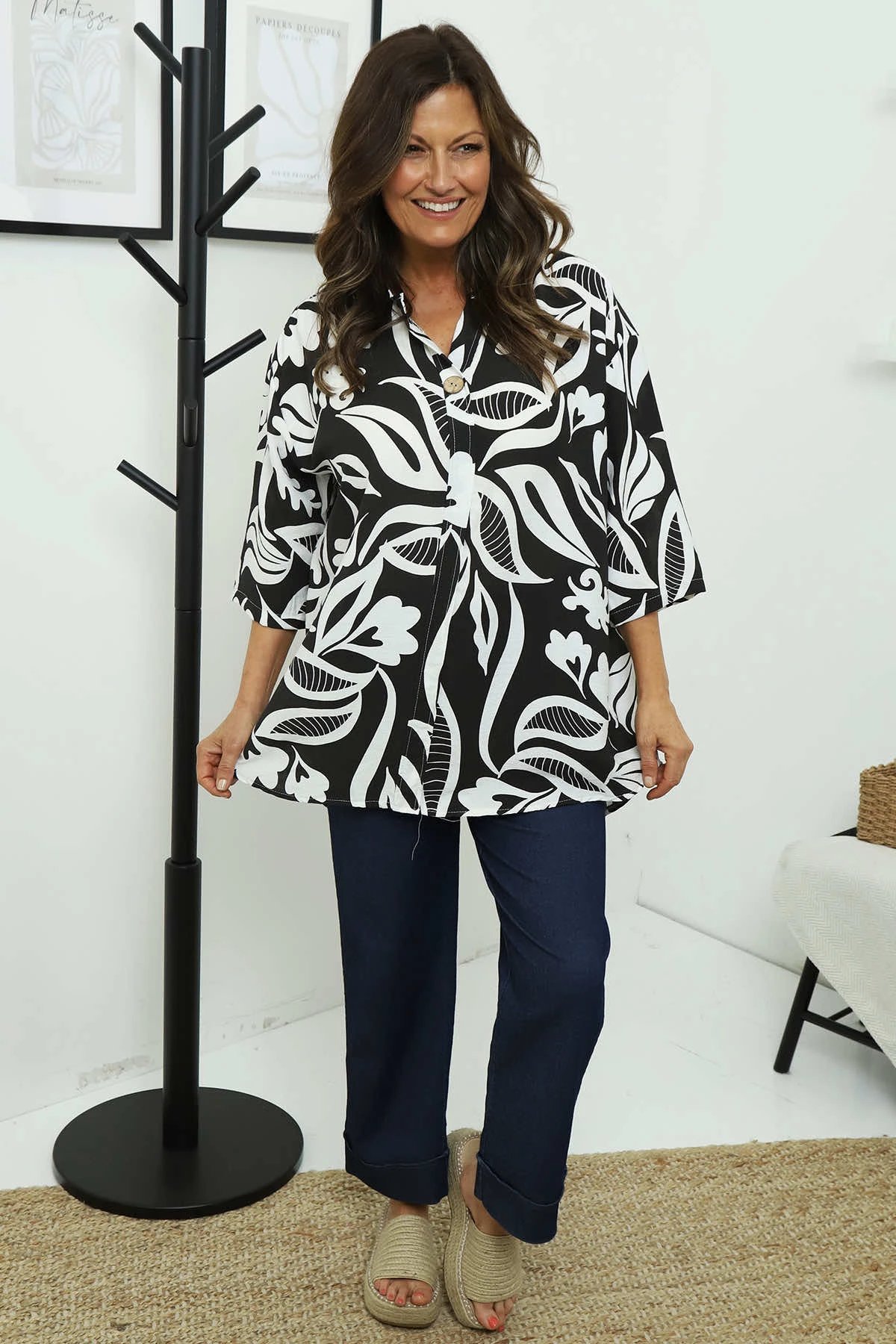 Cassia Print Top Black 4 Cassia Print Top Black - Image 2