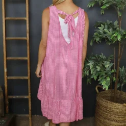 Imani Sleeveless Gingham Dress Fuchsia -Kitandkaboodal Store IMG 6949 eb664f90 9bd8 41c3 8d40 fe090c7d8282