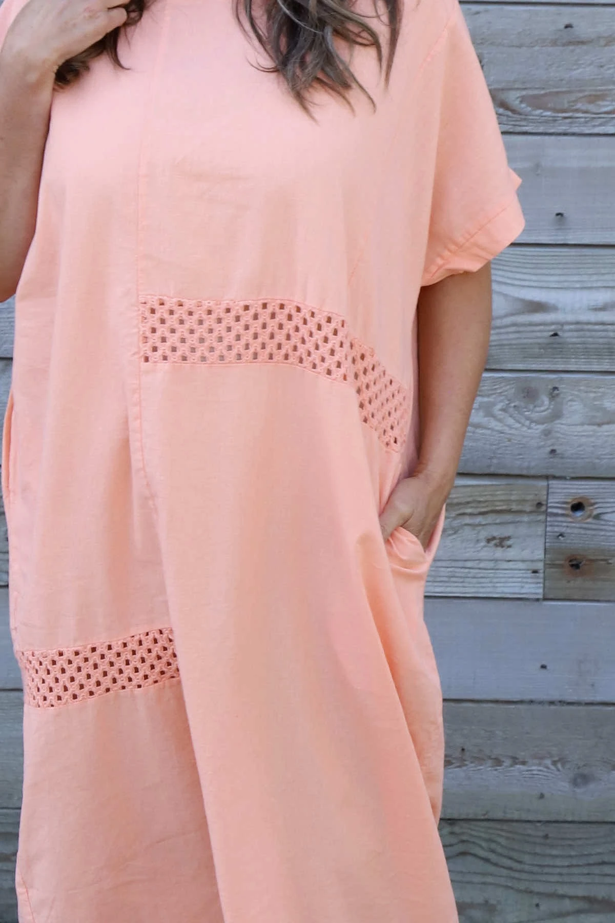 Felicia Crochet Detail Linen Dress Orange 5 Felicia Crochet Detail Linen Dress Orange - Image 3