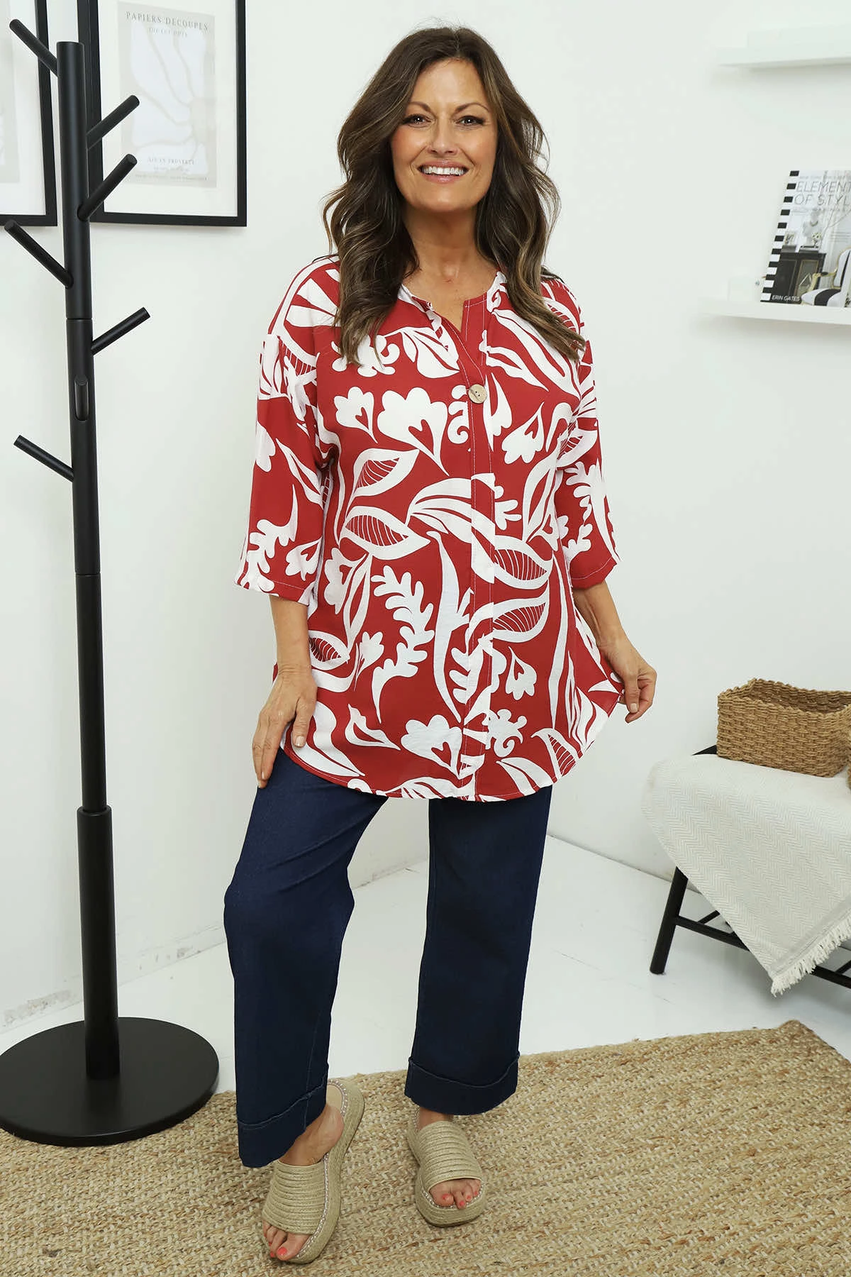 Cassia Print Top Red 3 Cassia Print Top Red
