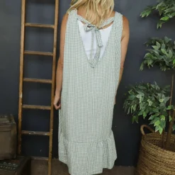 Imani Sleeveless Gingham Dress Khaki 9 Imani Sleeveless Gingham Dress Khaki -Kitandkaboodal Store IMG 6972 2f81687d a244 4116 b0f9 327a9d6d23fc