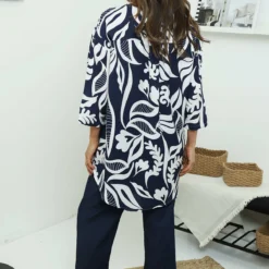 Cassia Print Top Navy -Kitandkaboodal Store IMG 6982 30cc0aed b83d 4002 9171 2adf6b67abc9