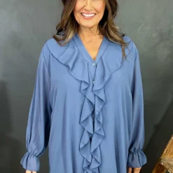 Dorota Shirt Tunic Denim Blue -Kitandkaboodal Store IMG 6985 8007815d 0369 407f 8ab2 748afba55f6d