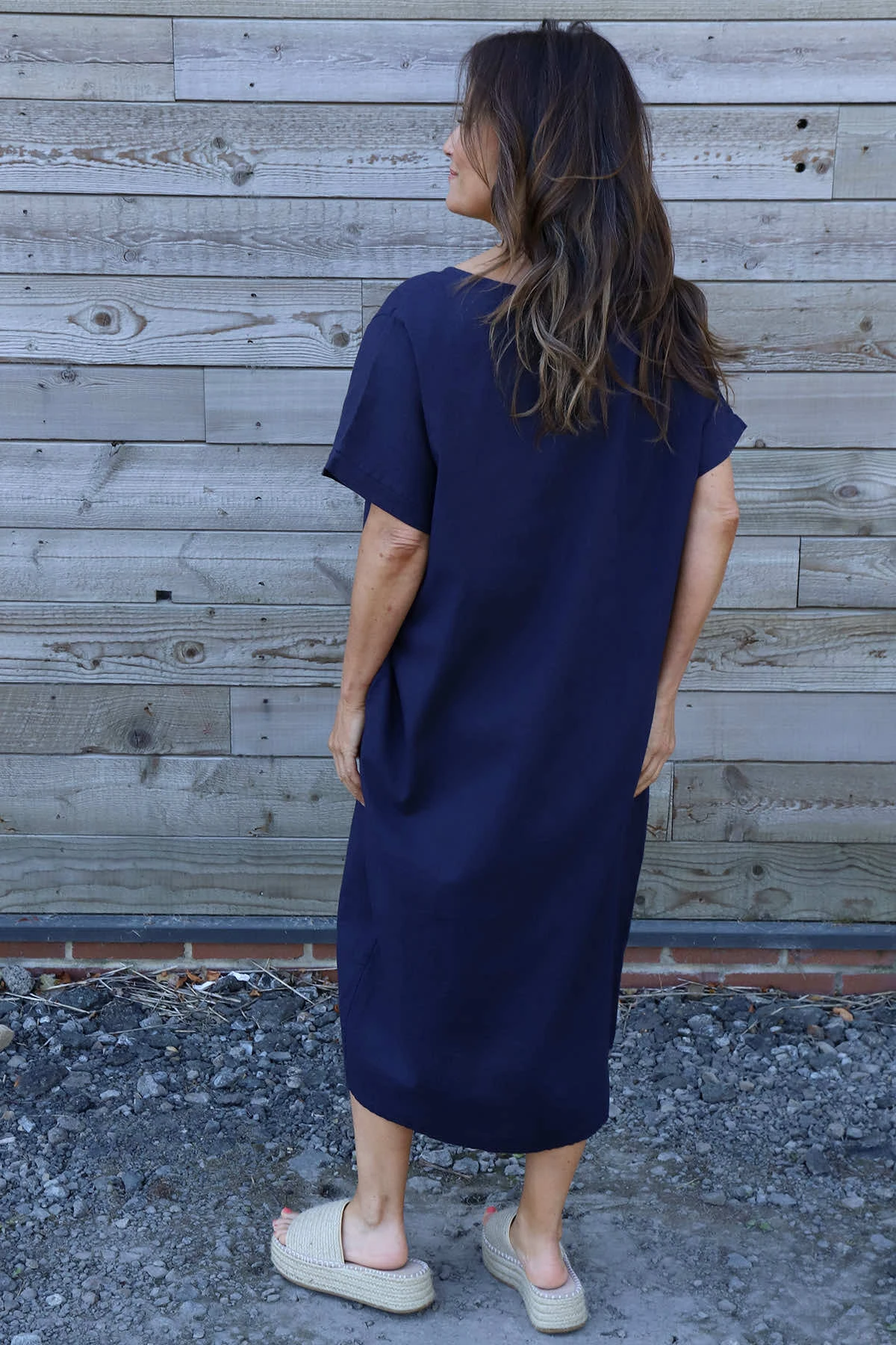 Felicia Crochet Detail Linen Dress Navy 6 Felicia Crochet Detail Linen Dress Navy - Image 4