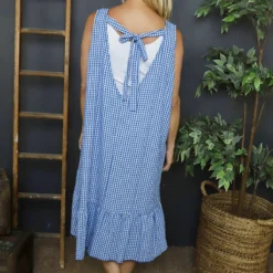 Imani Sleeveless Gingham Dress Cobalt 9 Imani Sleeveless Gingham Dress Cobalt -Kitandkaboodal Store IMG 6993 80e6a795 9bbb 444b b897 0991be20dd15