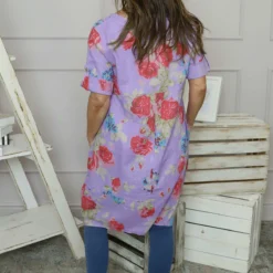 Jolee Floral Print Linen Dress Lilac -Kitandkaboodal Store IMG 6997 1da7407b ef65 42eb b9d3 88aeab8071f4