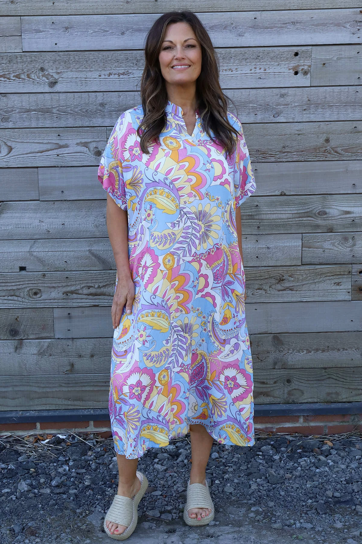 Zuri Psychedelic Print Dress Light Blue 4 Zuri Psychedelic Print Dress Light Blue - Image 2