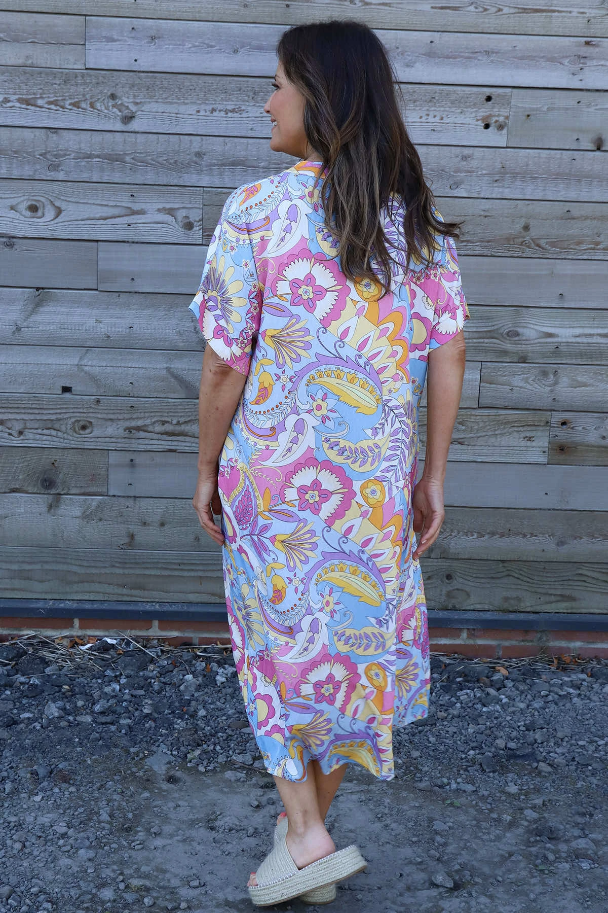 Zuri Psychedelic Print Dress Light Blue 6 Zuri Psychedelic Print Dress Light Blue - Image 4