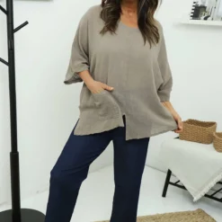 Isolde Linen Top Mocha -Kitandkaboodal Store IMG 7012 97eba5f2 25b6 4404 8feb 8f6c4f40c986