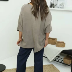 Isolde Linen Top Mocha -Kitandkaboodal Store IMG 7016 616acfc5 751a 442e 8e02 89b9f983487e