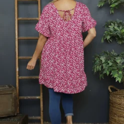Pamber Ditsy Print Tunic Fuchsia -Kitandkaboodal Store IMG 7047 eb503233 79bf 4b8f bf4c bf1a14ea2670