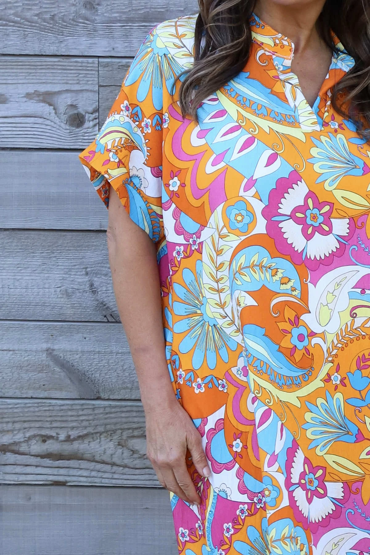 Zuri Psychedelic Print Dress Orange 5 Zuri Psychedelic Print Dress Orange - Image 3