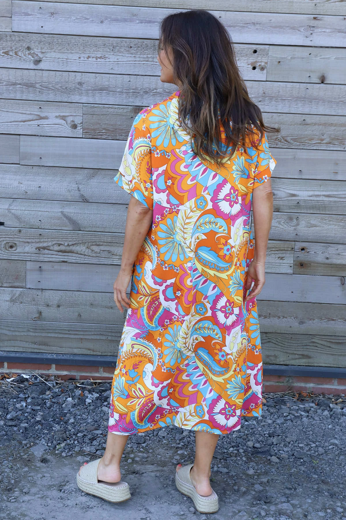 Zuri Psychedelic Print Dress Orange 6 Zuri Psychedelic Print Dress Orange - Image 4