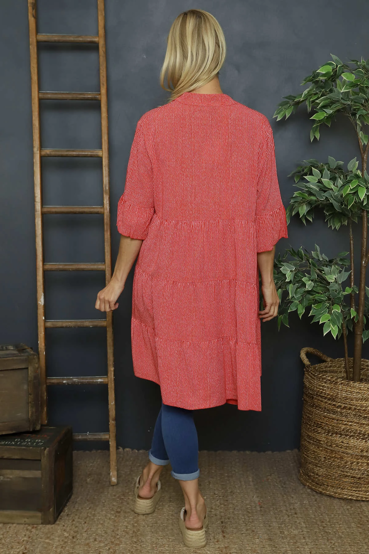 Bella Stripe Tunic Red 6 Bella Stripe Tunic Red - Image 4