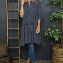 Bella Stripe Tunic Navy