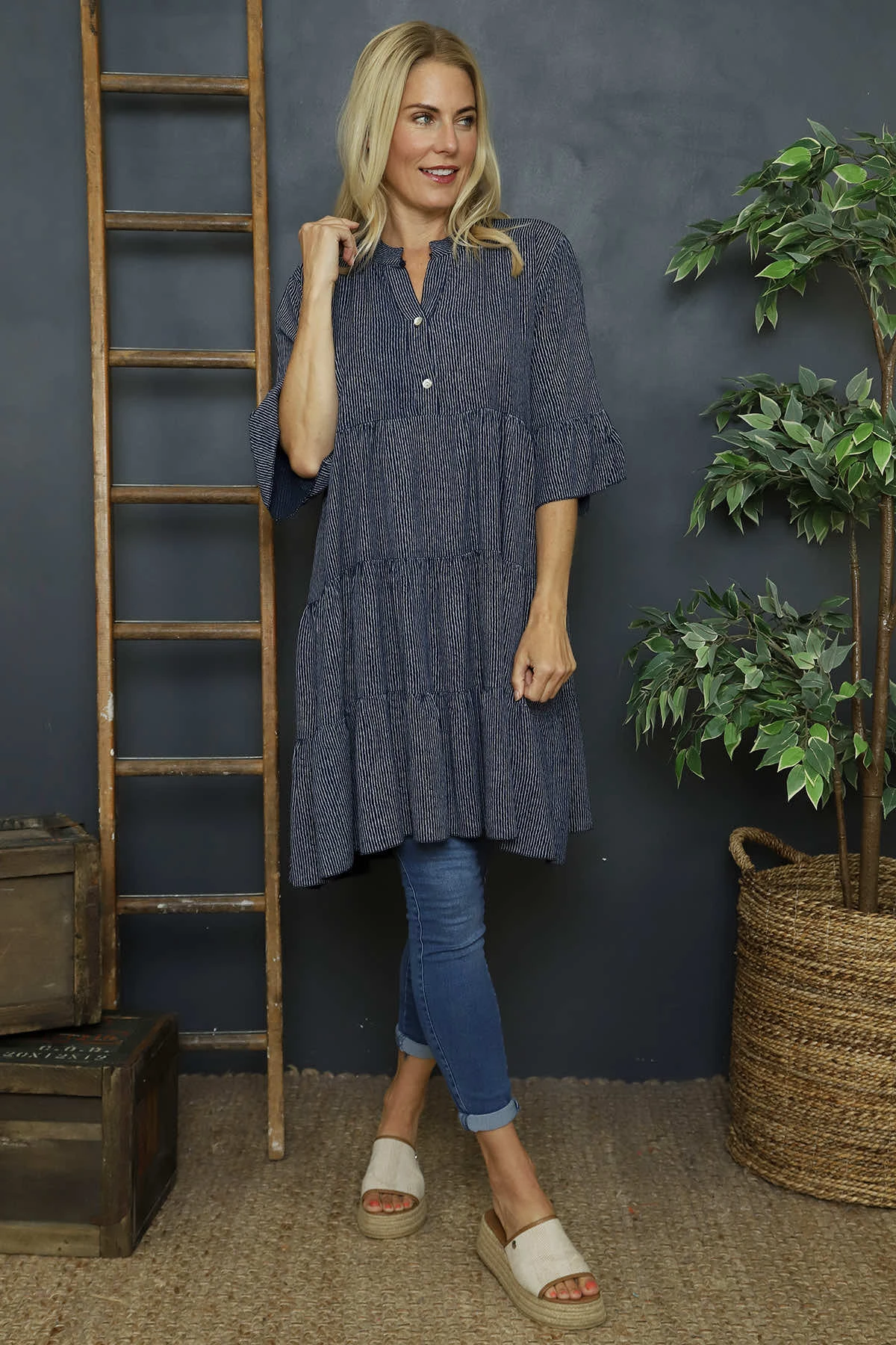 Bella Stripe Tunic Navy 3 Bella Stripe Tunic Navy