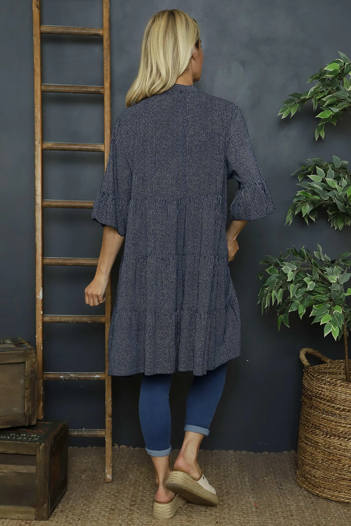 Bella Stripe Tunic Navy 6 Bella Stripe Tunic Navy - Image 4