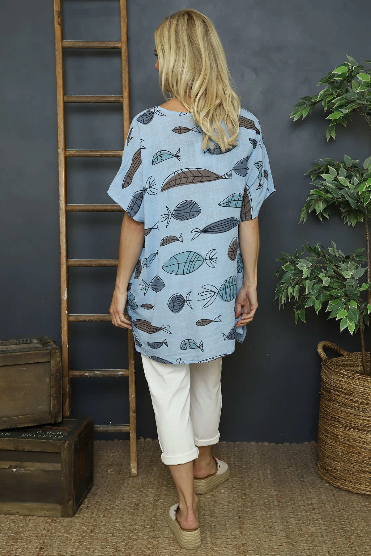 Gabriana Pisces Cotton Top Light Blue 6 Gabriana Pisces Cotton Top Light Blue - Image 4