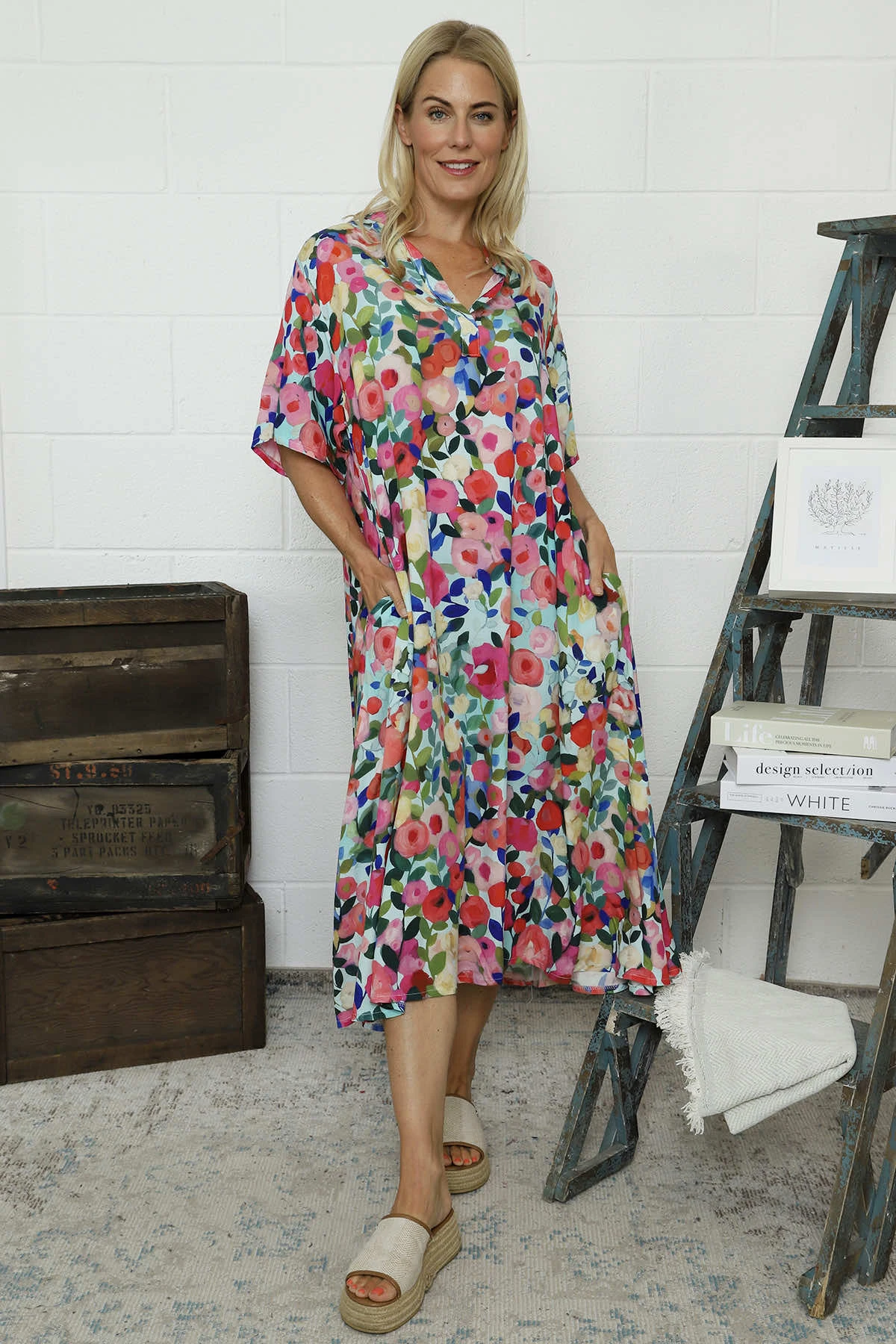 Andretta Print Dress Mint 3 Andretta Print Dress Mint