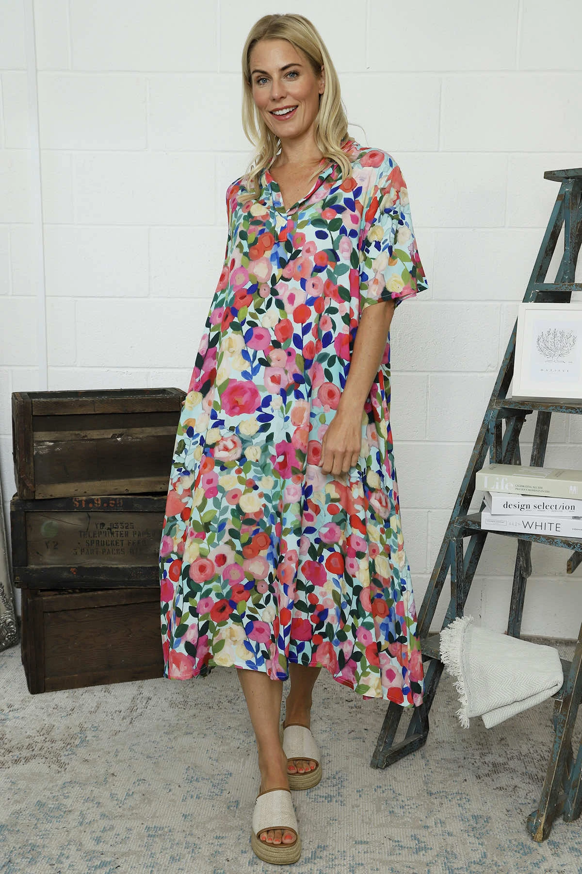 Andretta Print Dress Mint 4 Andretta Print Dress Mint - Image 2