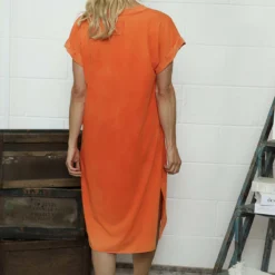 Verena V-Neck Cotton Tunic Orange 9 Verena V-Neck Cotton Tunic Orange -Kitandkaboodal Store IMG 7253 db7b5a69 674a 4a73 96a5 67f5313847a1