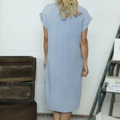 Verena V-Neck Cotton Tunic Blue 9 Verena V-Neck Cotton Tunic Blue -Kitandkaboodal Store IMG 7260 a6f01836 eef0 4d13 8034 8f3221ef7e96