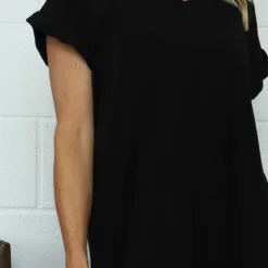 Verena V-Neck Cotton Tunic Black 8 Verena V-Neck Cotton Tunic Black -Kitandkaboodal Store IMG 7278 433f586a c73d 45b5 b2b8 8ac9c0cc176b