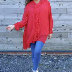 Dorota Shirt Tunic Red