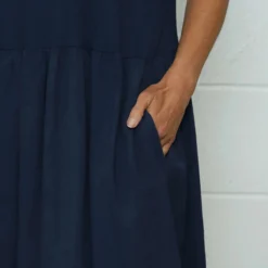 Sandown Puffball Cotton Dress Navy -Kitandkaboodal Store IMG 7288 13cf5c95 2710 4ef3 bf07 fa1a350f4db7