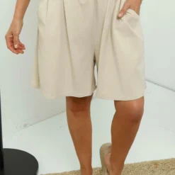 Samida Cotton Shorts Stone -Kitandkaboodal Store IMG 7300 96e5251d 4cb3 4f0b b824 25551e38d9ea