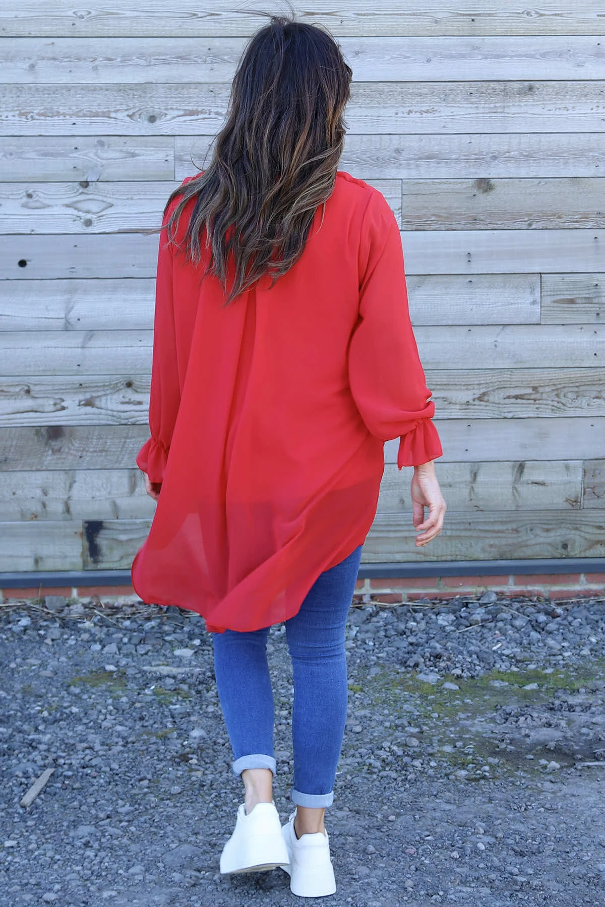 Dorota Shirt Tunic Red 6 Dorota Shirt Tunic Red - Image 4