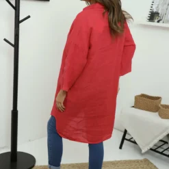 Tarna Button Linen Tunic Hot Pink 9 Tarna Button Linen Tunic Hot Pink -Kitandkaboodal Store IMG 7347 a70f9a8f ac8c 4ae3 9425 7642498deafa