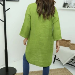 Tarna Button Linen Tunic Olive 9 Tarna Button Linen Tunic Olive -Kitandkaboodal Store IMG 7390 9abcff9f b319 4849 8fe0 f38a84d174d0