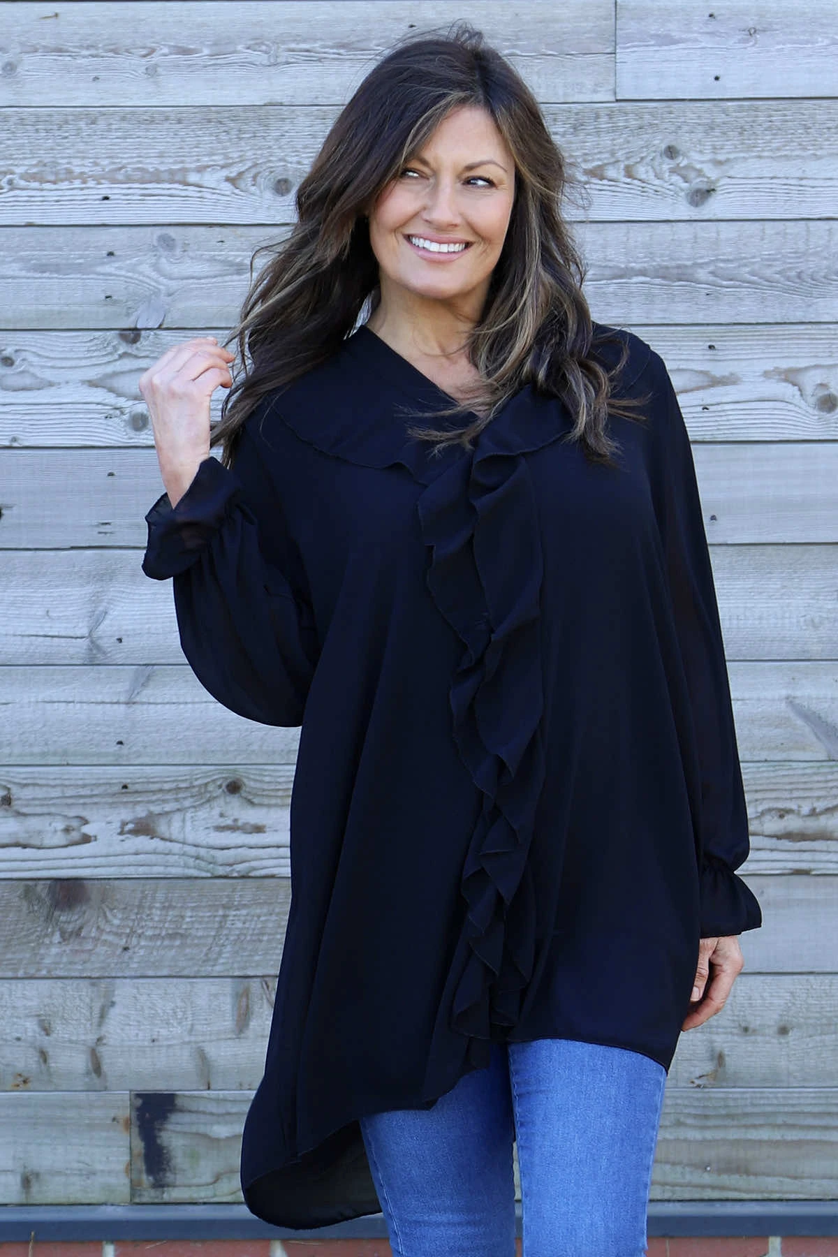 Dorota Shirt Tunic Black 4 Dorota Shirt Tunic Black - Image 2