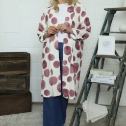 Inga Open Front Print Jacket Grape