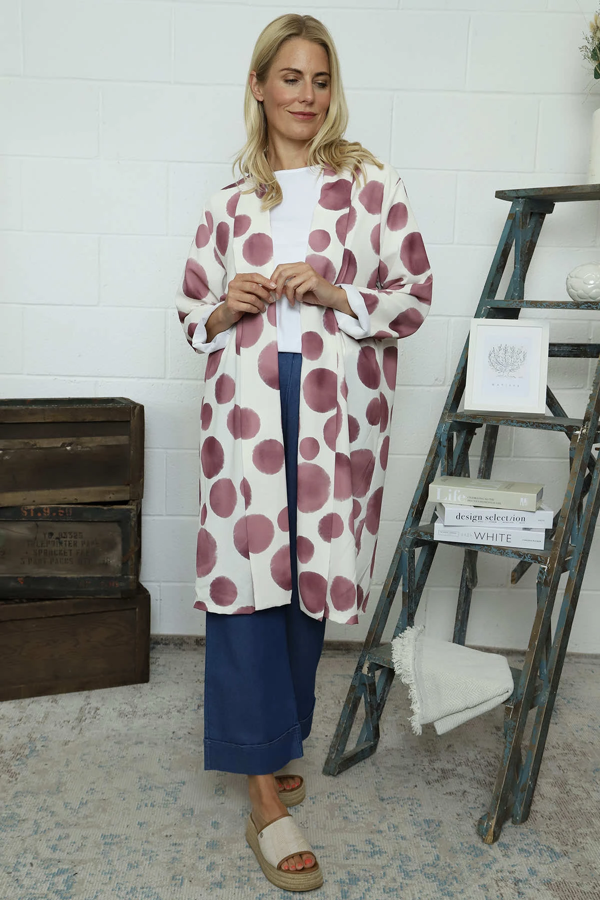 Inga Open Front Print Jacket Grape 3 Inga Open Front Print Jacket Grape