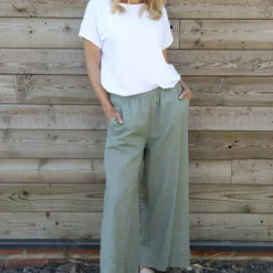 Camellia Linen Trousers Khaki