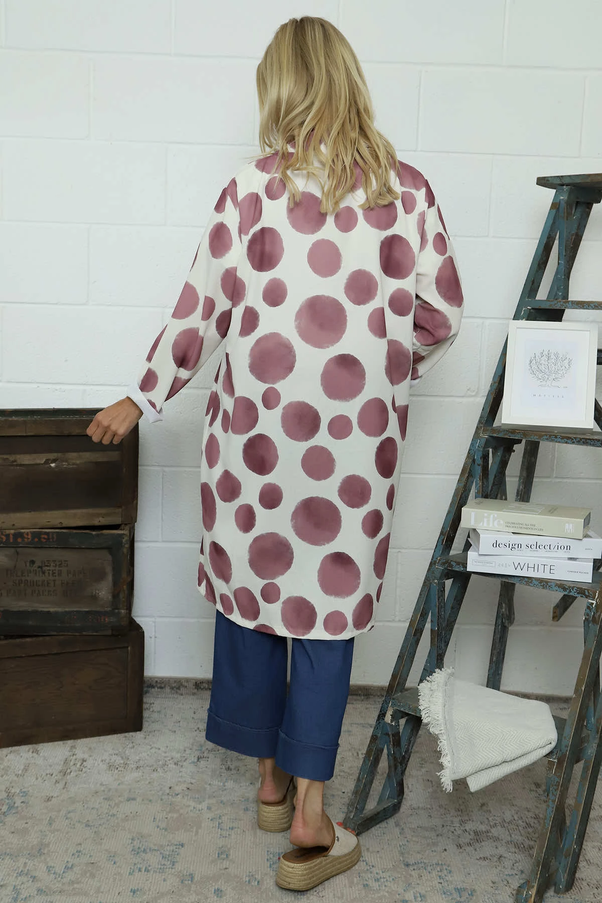 Inga Open Front Print Jacket Grape 6 Inga Open Front Print Jacket Grape - Image 4