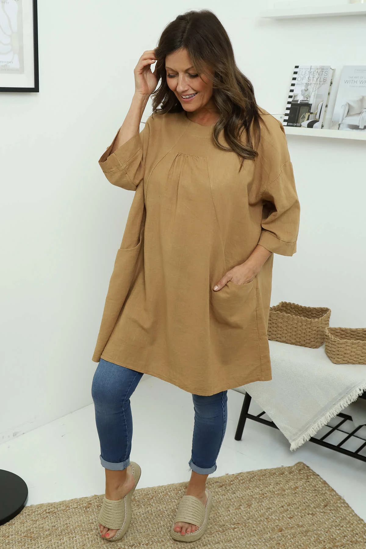 Glebe Linen Top Camel 3 Glebe Linen Top Camel