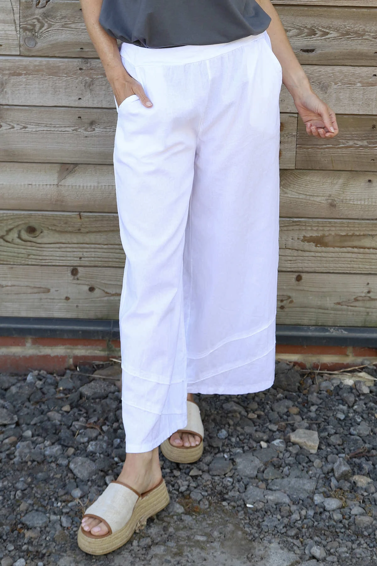 Camellia Linen Trousers White 4 Camellia Linen Trousers White - Image 2