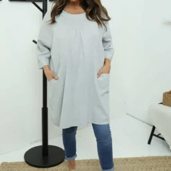 Glebe Linen Top Grey