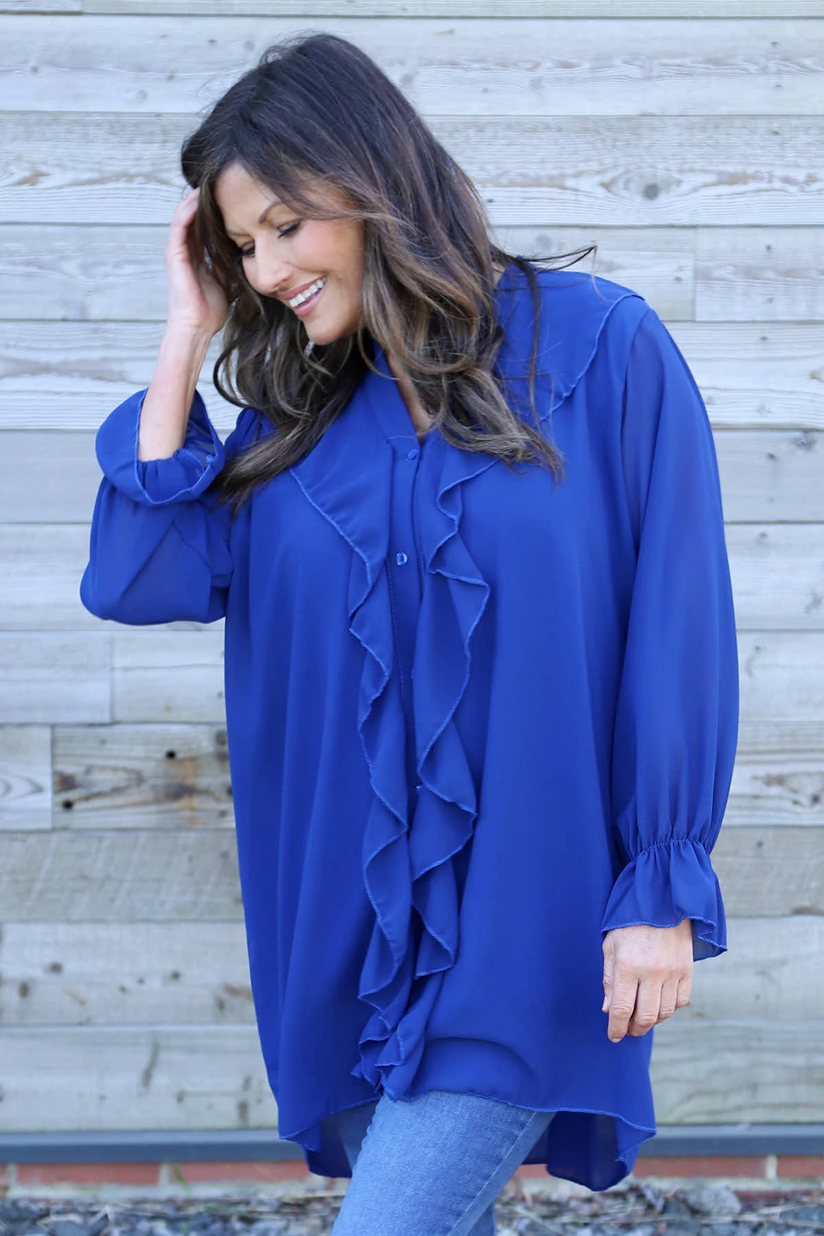 Dorota Shirt Tunic Royal Blue 4 Dorota Shirt Tunic Royal Blue - Image 2