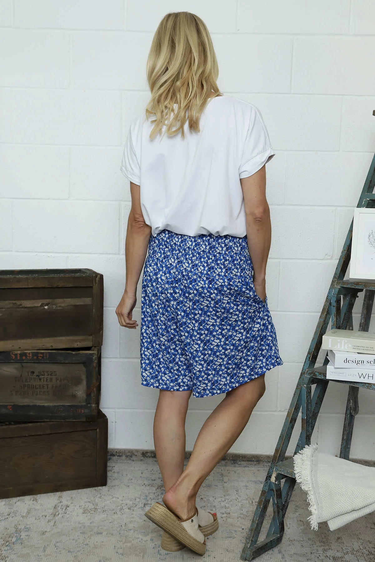 Kyler Ditsy Print Shorts Cobalt 6 Kyler Ditsy Print Shorts Cobalt - Image 4