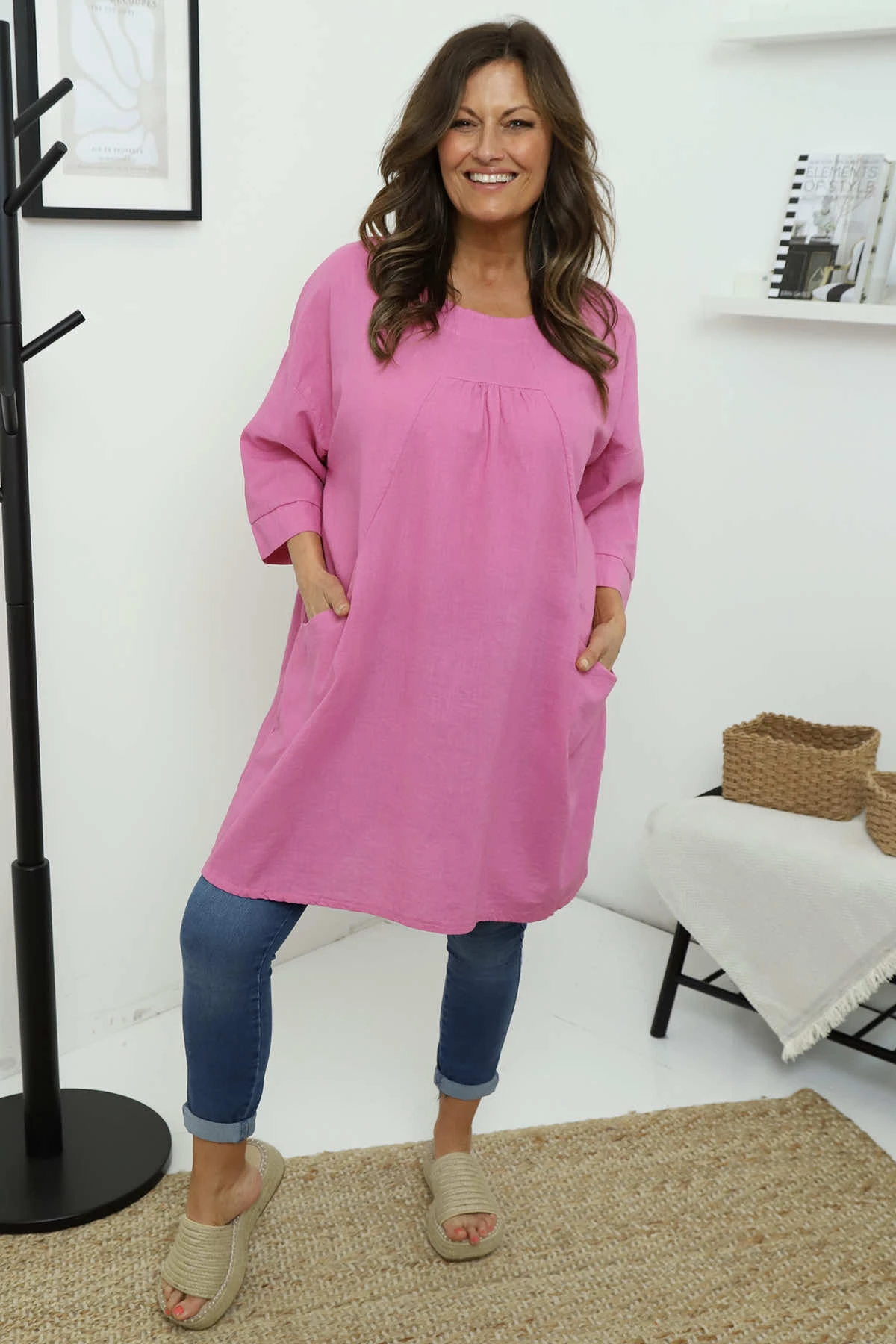 Glebe Linen Top Pink 3 Glebe Linen Top Pink