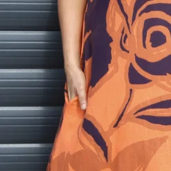 Polzeath Rose Print Linen Dress Orange 8 Polzeath Rose Print Linen Dress Orange -Kitandkaboodal Store IMG 7552 e7b66014 3115 482d a296 0f2bd6e4090c