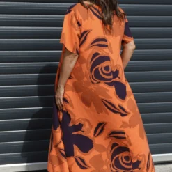 Polzeath Rose Print Linen Dress Orange 9 Polzeath Rose Print Linen Dress Orange -Kitandkaboodal Store IMG 7557 f7852129 2eb1 474a 930a de8b1fd9023f