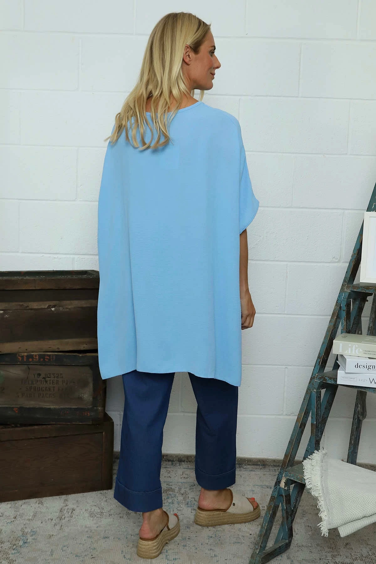 Lotus Button Top Powder Blue 6 Lotus Button Top Powder Blue - Image 4