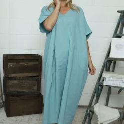 Marika V-Neck Linen Dress Jade 7 Marika V-Neck Linen Dress Jade -Kitandkaboodal Store IMG 7599 9f5a5620 2d62 45d9 9404 804862e0731b