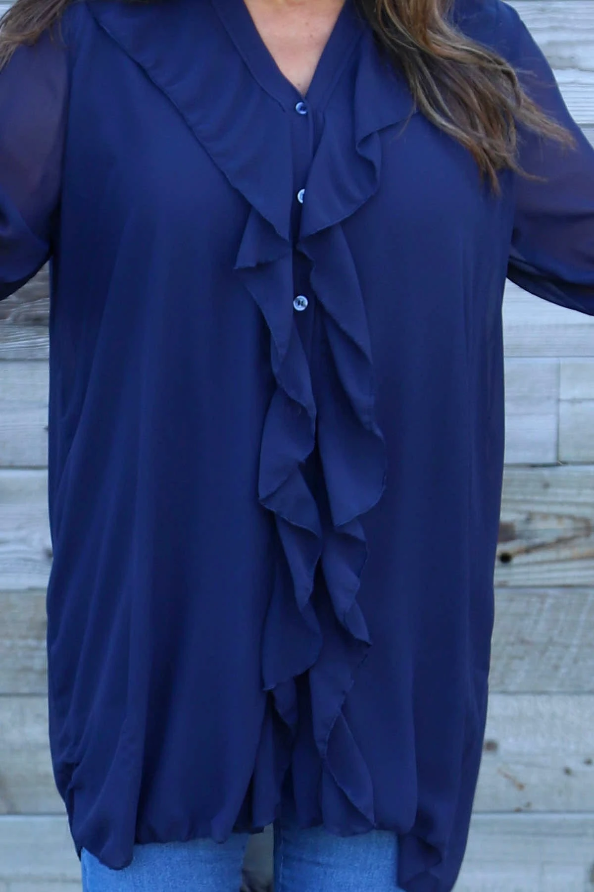 Dorota Shirt Tunic Navy 5 Dorota Shirt Tunic Navy - Image 3
