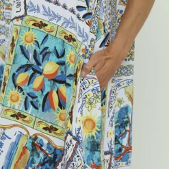 Bellona V-Neck Print Dress White -Kitandkaboodal Store IMG 7784 9736e2d1 db4f 4ddf ae04 3ef33756339a